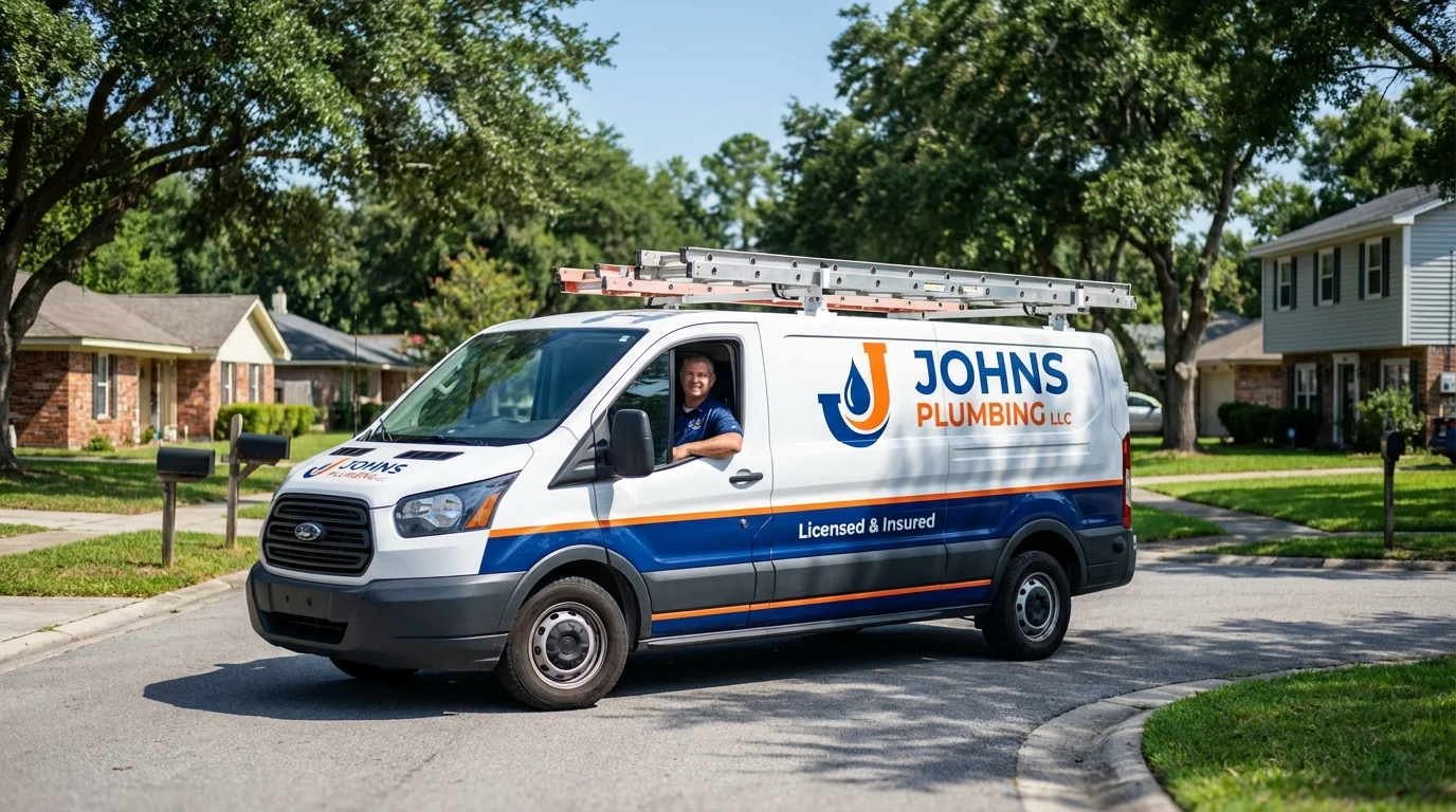 Johns Plumbing LLC service van in Lake Lure, NC