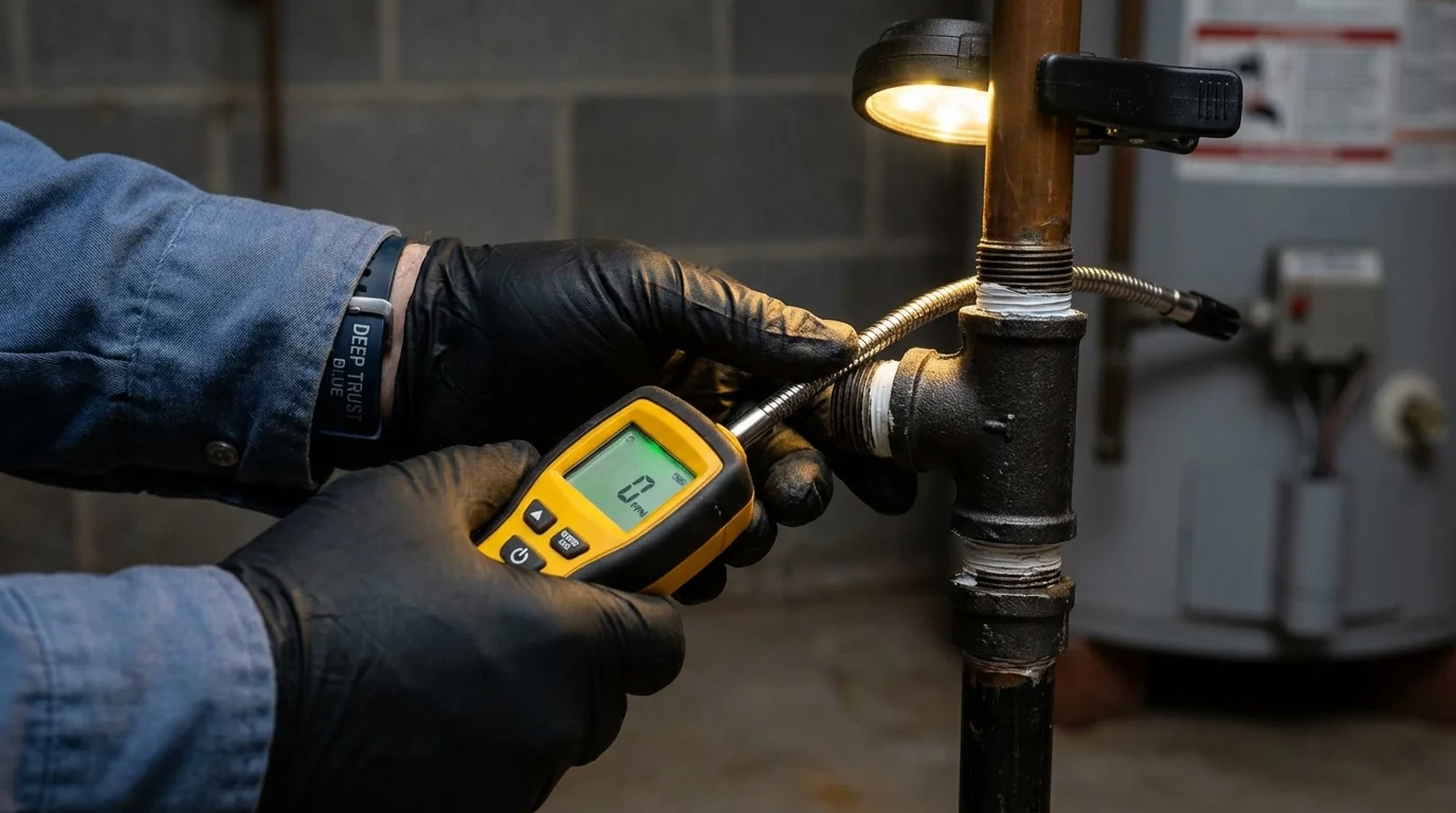 Gas leak detection with electronic sniffer by Johns Plumbing LLC in Lake Lure