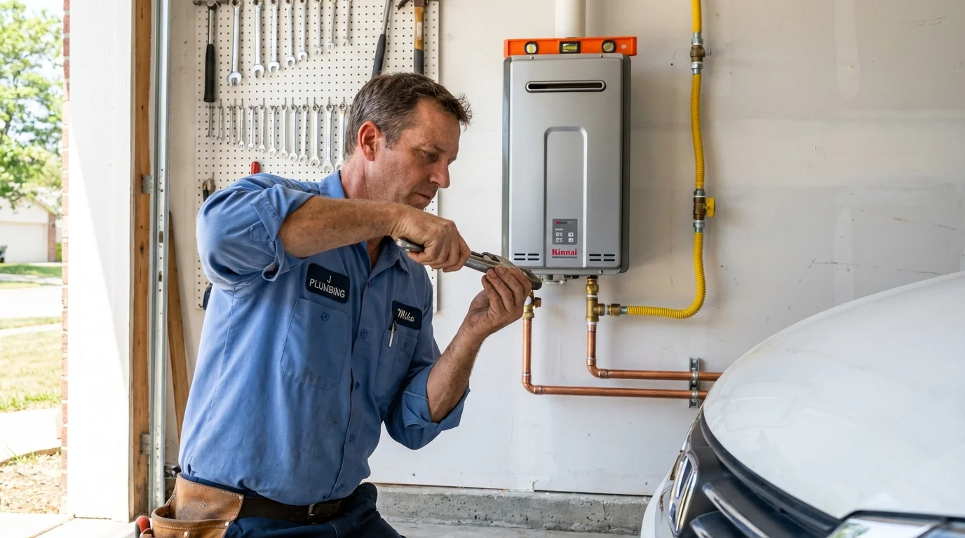 Tankless water heater installation by a Johns Plumbing LLC plumber in Lake Lure